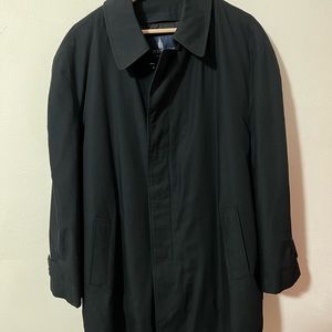 Vintage London Fog Mens Trench Coat Front Button Black Size L #0127